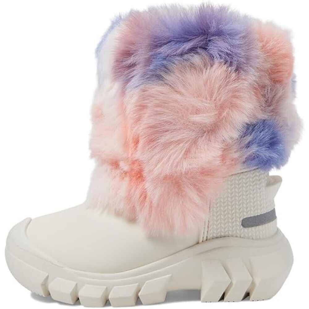 Hunter Intrepid Rainbow Snow Boot Kids US 5 White Multi Faux Fur Pull On JOBB355 - Picture 2 of 10